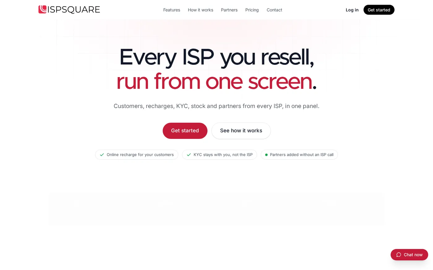 ISP Square brings customers, recharges, KYC, stock and partners into one operator view.